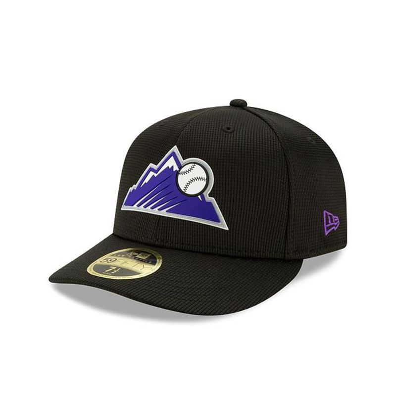 MLB Colorado Rockies Clubhouse Collection Low Profile 59Fifty Fitted (PLF2539) - Black New Era Caps